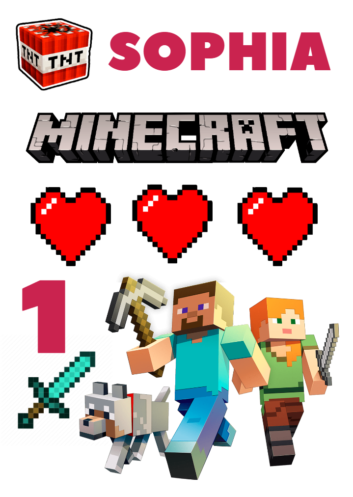 Topo de Bolo Minecraft Personalizado para Editar e Imprimir Topo de Bolo Minecraft Personalizado para Editar e Imprimir