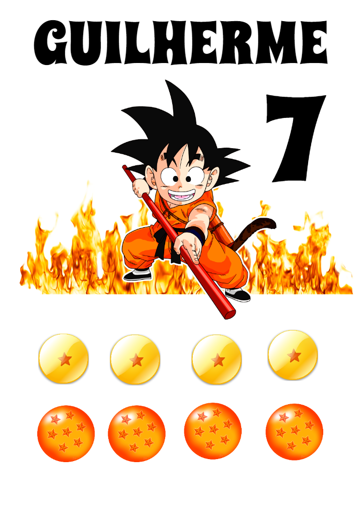 Topo de Bolo Dragon Ball Z com Goku para Editar Online Topo de Bolo Dragon Ball Z com Goku para Editar Online