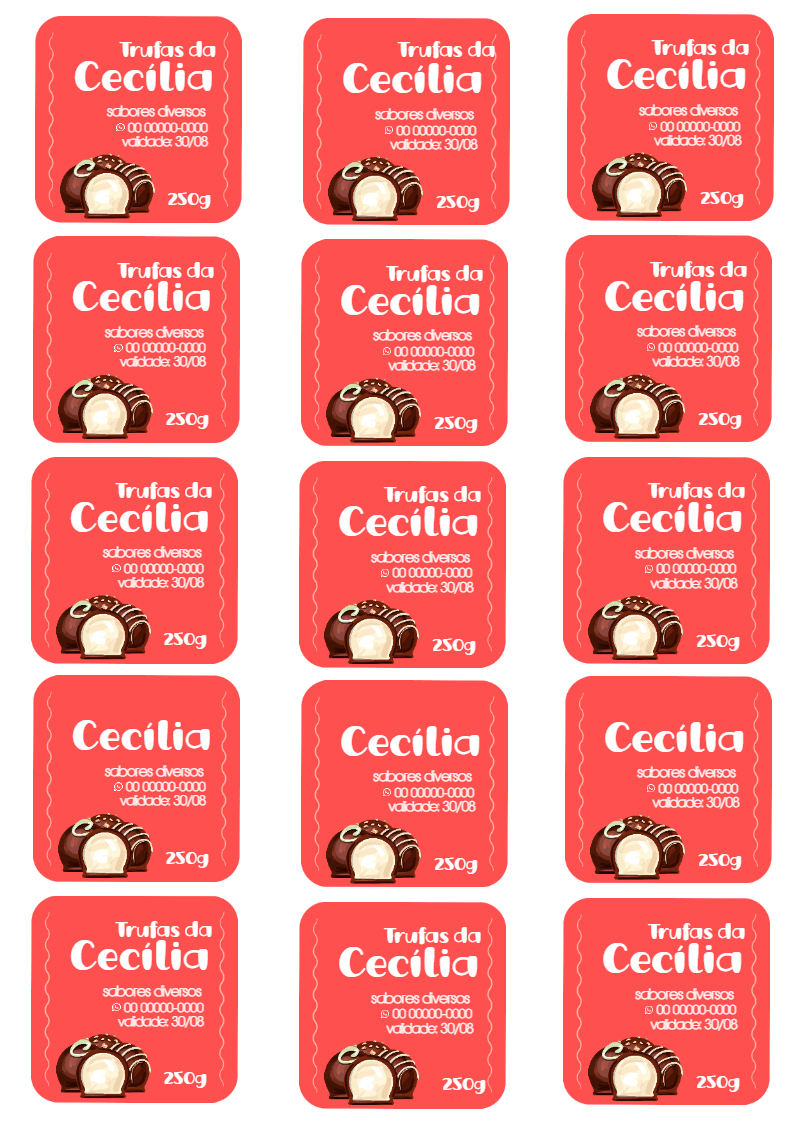 Etiqueta Editável para Trufas e Doces Gourmet para Editar Online Etiqueta Editável para Trufas e Doces Gourmet para Editar Online