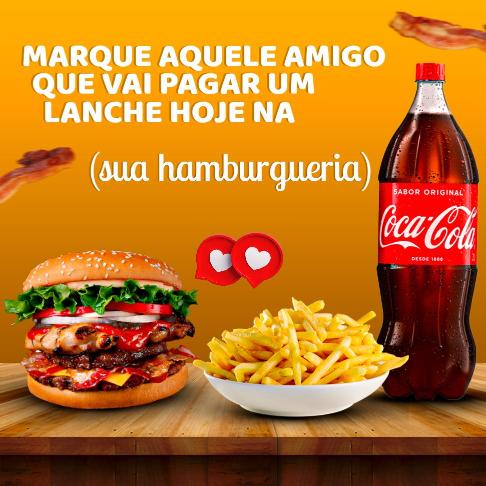 Post para Hamburgueria: Lanche Delicioso Editável Online