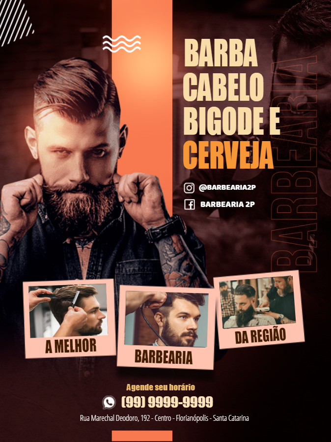 Folheto de Barbearia com Fotos para Editar Online Folheto de Barbearia com Fotos para Editar Online