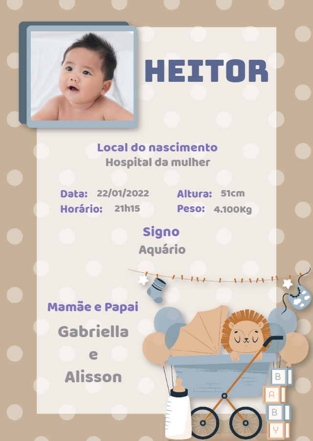 Quadro Nascimento Carrinho de Bebê com Foto para Editar Online Quadro Nascimento Carrinho de Bebê com Foto para Editar Online