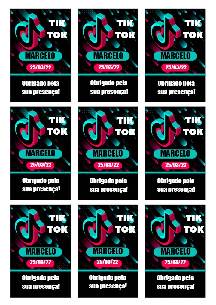 Tag de Agradecimento Aniversário TikTok para Editar Online