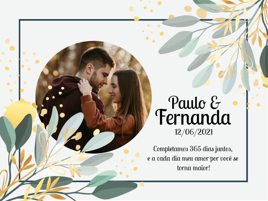 Cartão de Aniversário de Namoro com Foto para Editar Online Cartão de Aniversário de Namoro com Foto para Editar Online