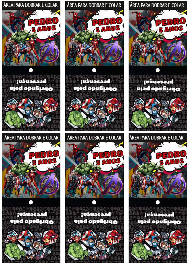 Capa de Pirulito Festa Vingadores para Editar Online Capa de Pirulito Festa Vingadores para Editar Online