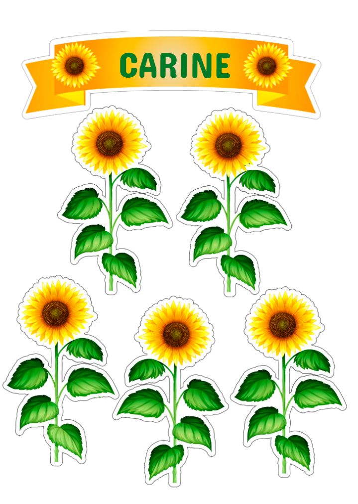 Topo de Bolo Girassol para Editar Online e Imprimir Topo de Bolo Girassol para Editar Online e Imprimir