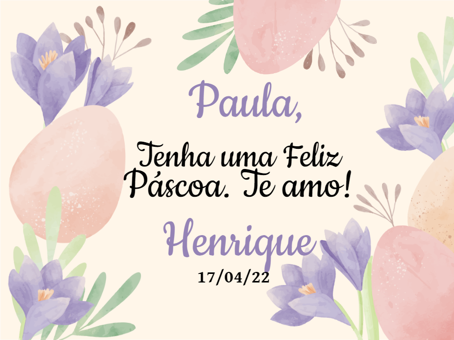 Cartão de Páscoa com Flores Aquarela para Editar Online Cartão de Páscoa com Flores Aquarela para Editar Online