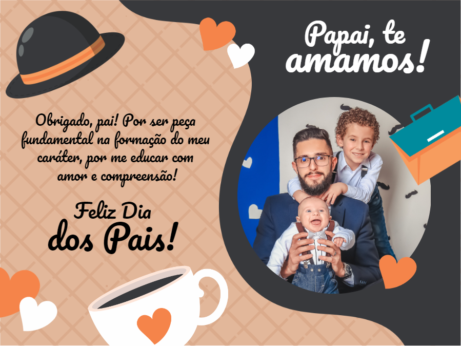 Cartão de Dia dos Pais com Foto para Editar Online Cartão de Dia dos Pais com Foto para Editar Online