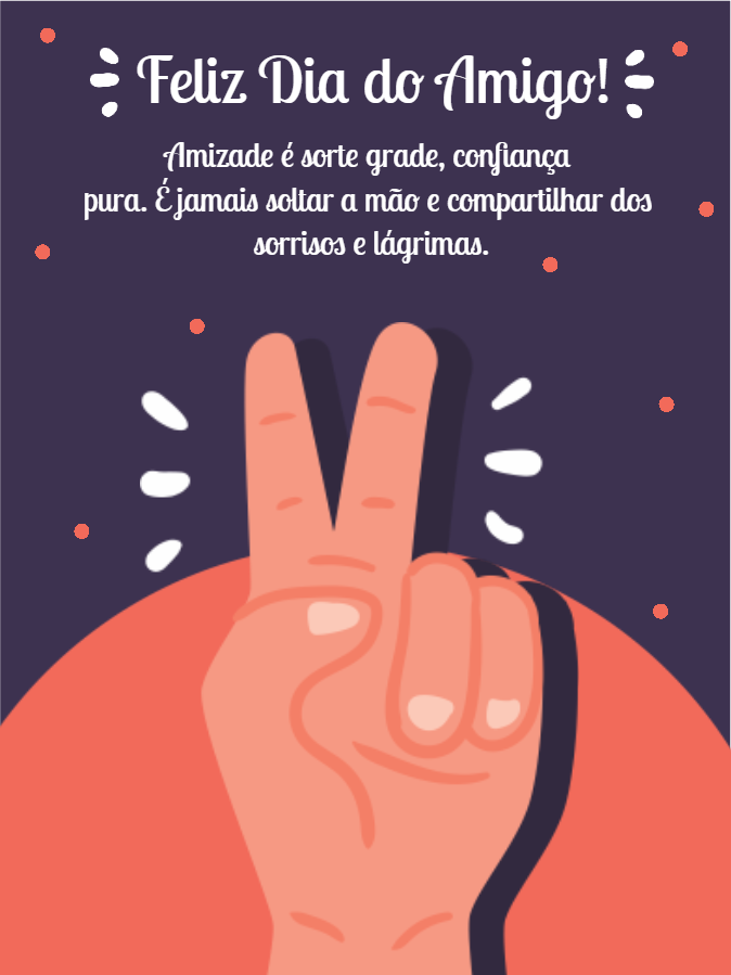 Cartão de Dia do Amigo com Gesto de Paz para Editar Online Cartão de Dia do Amigo com Gesto de Paz para Editar Online