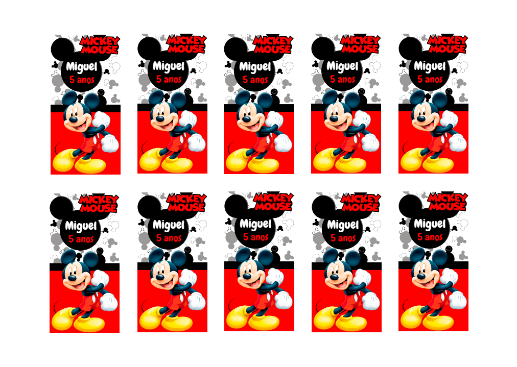 Adesivo Aniversário Mickey Mouse para Editar e Imprimir Adesivo Aniversário Mickey Mouse para Editar e Imprimir