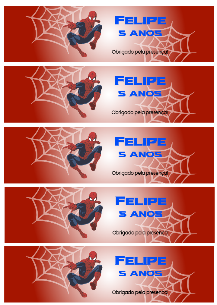 Rótulo de Garrafa Homem Aranha Aniversário para Editar Online Rótulo de Garrafa Homem Aranha Aniversário para Editar Online