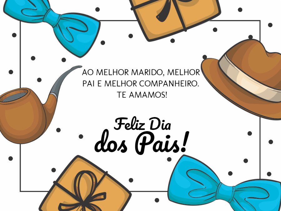 Cartão de Dia dos Pais com elementos clássicos para Editar Online Cartão de Dia dos Pais com elementos clássicos para Editar Online