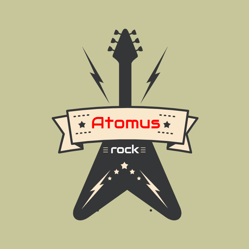 Logo de Banda de Rock com Guitarra para Editar Online Logo de Banda de Rock com Guitarra para Editar Online