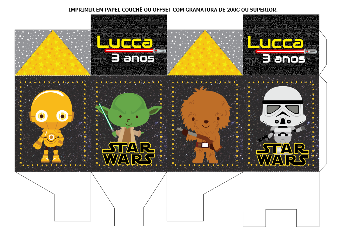 Caixa Milk Star Wars com Personagens para Editar Online Caixa Milk Star Wars com Personagens para Editar Online