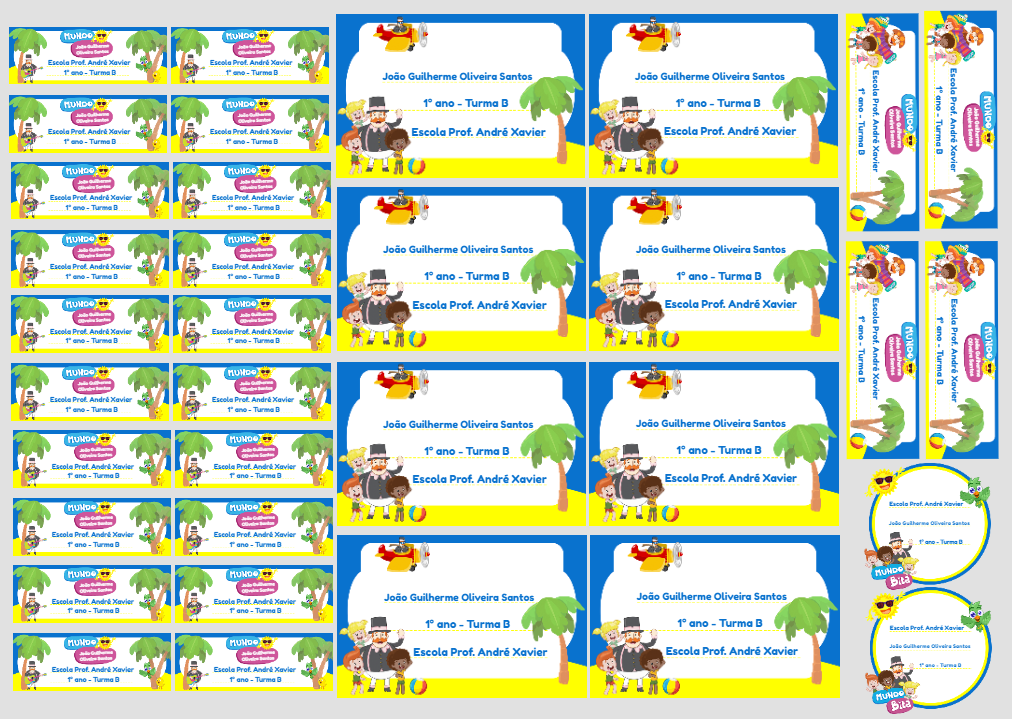 Etiquetas Escolares Mundo Bita para Editar e Imprimir Online Etiquetas Escolares Mundo Bita para Editar e Imprimir Online