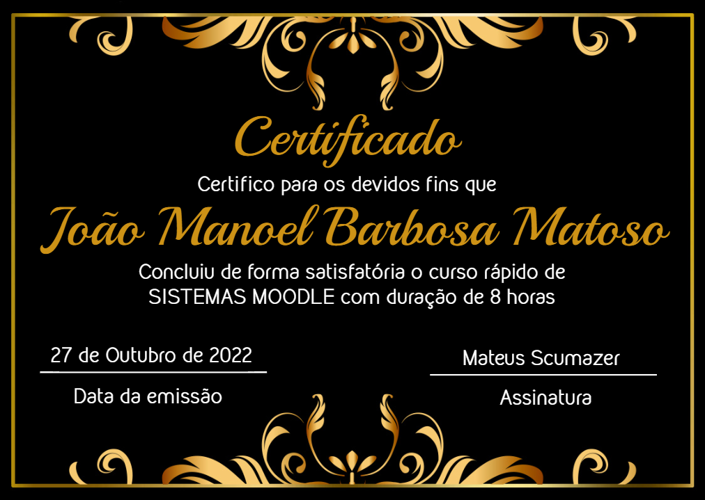 Certificado Dourado Elegante para Editar e Imprimir Certificado Dourado Elegante para Editar e Imprimir