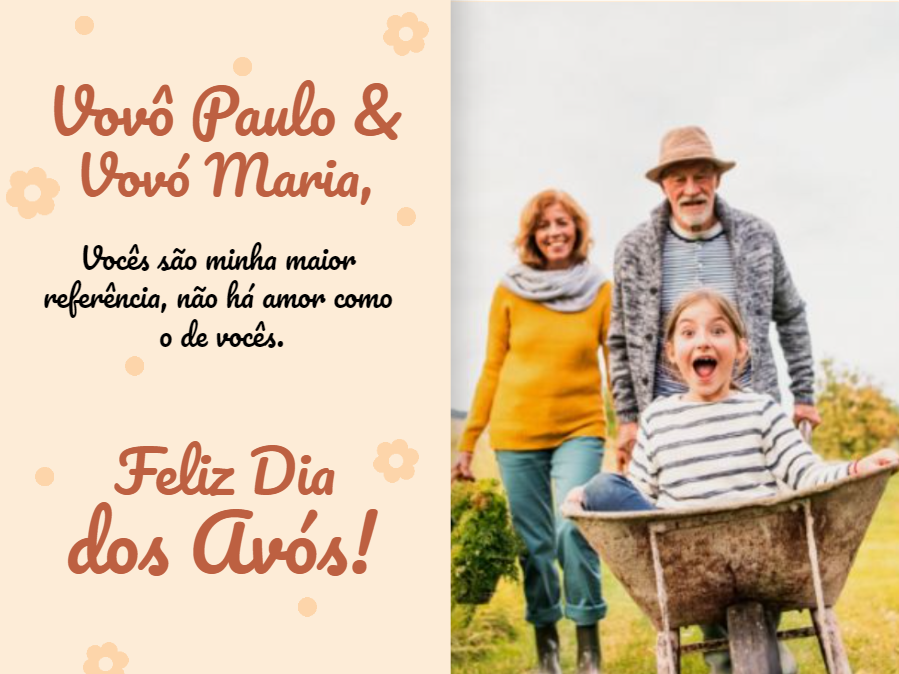 Cartão de Dia dos Avós com Foto para Editar Online Cartão de Dia dos Avós com Foto para Editar Online