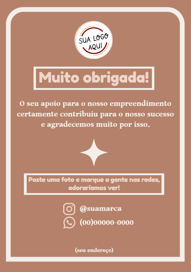Cartão de Agradecimento pela Compra para Editar Online Cartão de Agradecimento pela Compra para Editar Online