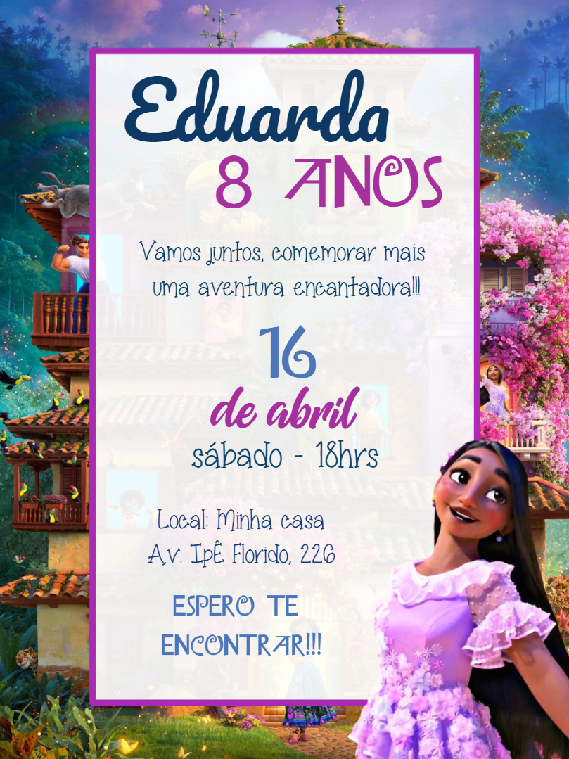 Convite Aniversário Encanto Mirabel para Editar Online Convite Aniversário Encanto Mirabel para Editar Online