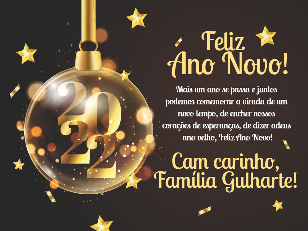 Cartão de Ano Novo Dourado Elegante para Editar Online Cartão de Ano Novo Dourado Elegante para Editar Online