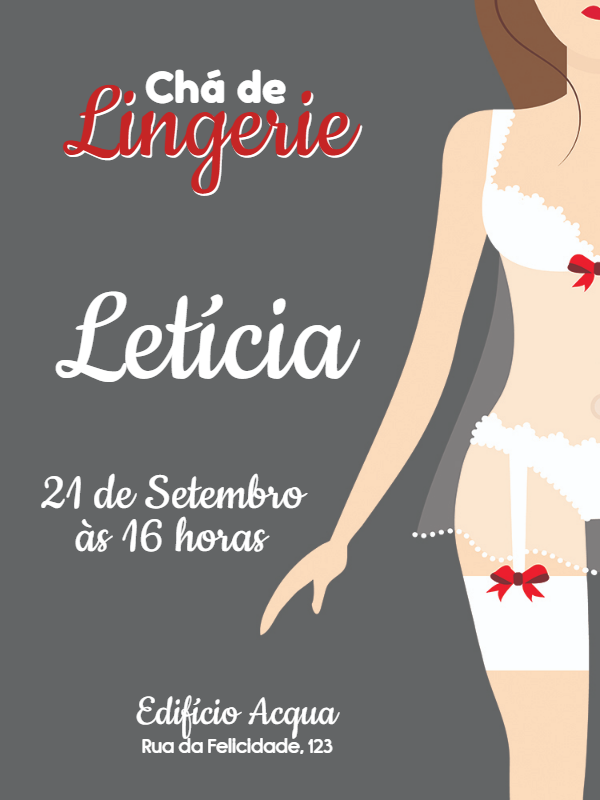 Convite de Chá de Lingerie Elegante para Editar Online Convite de Chá de Lingerie Elegante para Editar Online