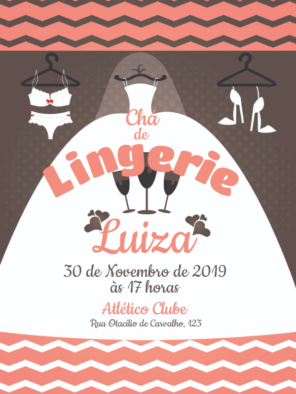Convite de Chá de Lingerie Elegante para Editar Online Convite de Chá de Lingerie Elegante para Editar Online