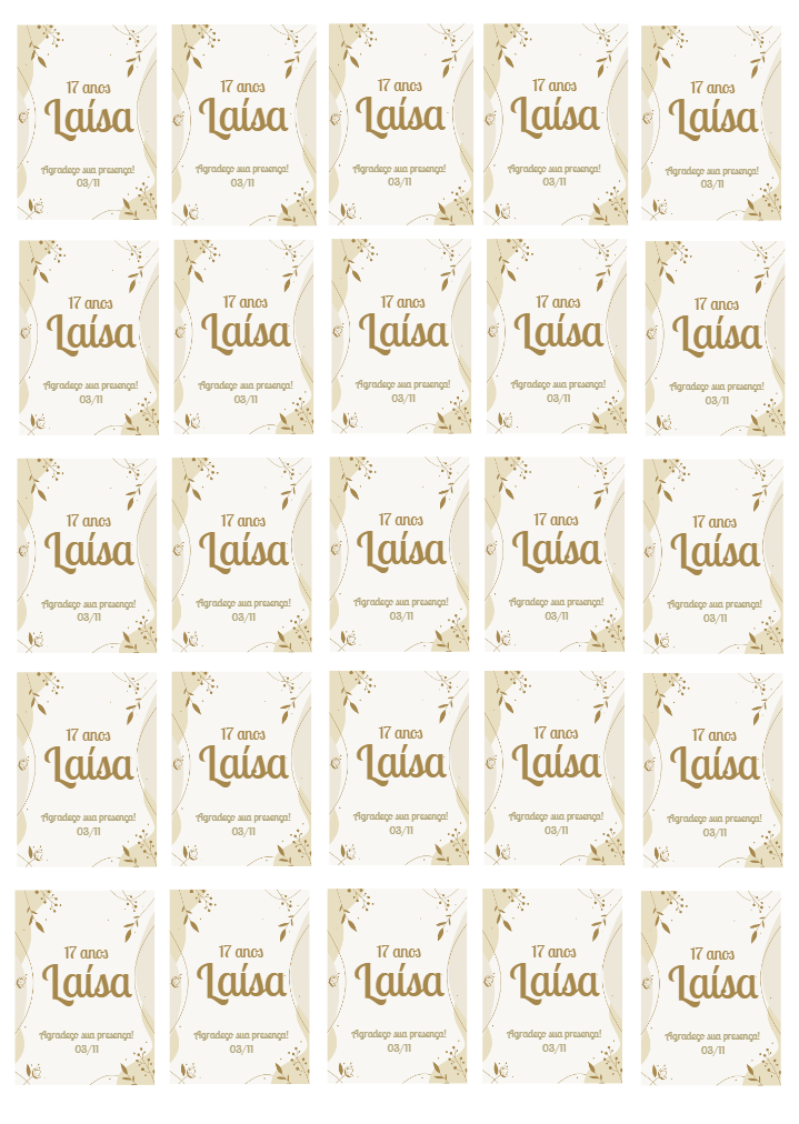 Tag de Aniversário Floral Elegante para Editar Online