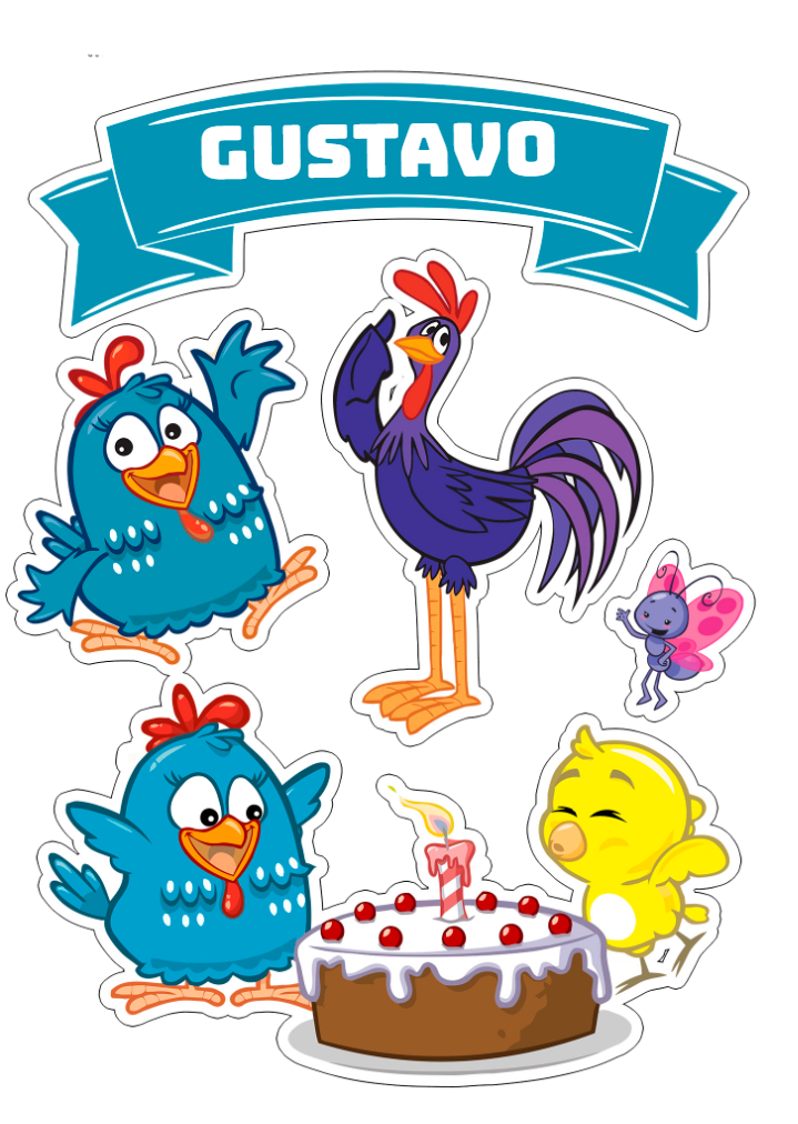 Topo de Bolo Galinha Pintadinha para Aniversário Editável Topo de Bolo Galinha Pintadinha para Aniversário Editável