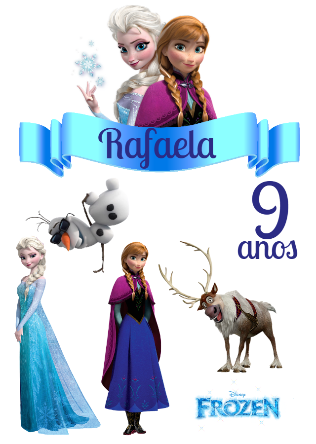 Topo de Bolo Frozen para Aniversário para Editar Online Topo de Bolo Frozen para Aniversário para Editar Online