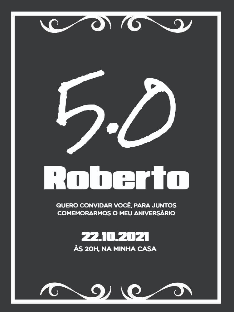 Convite Aniversário 50 Anos Quadro Negro para Editar Online Convite Aniversário 50 Anos Quadro Negro para Editar Online