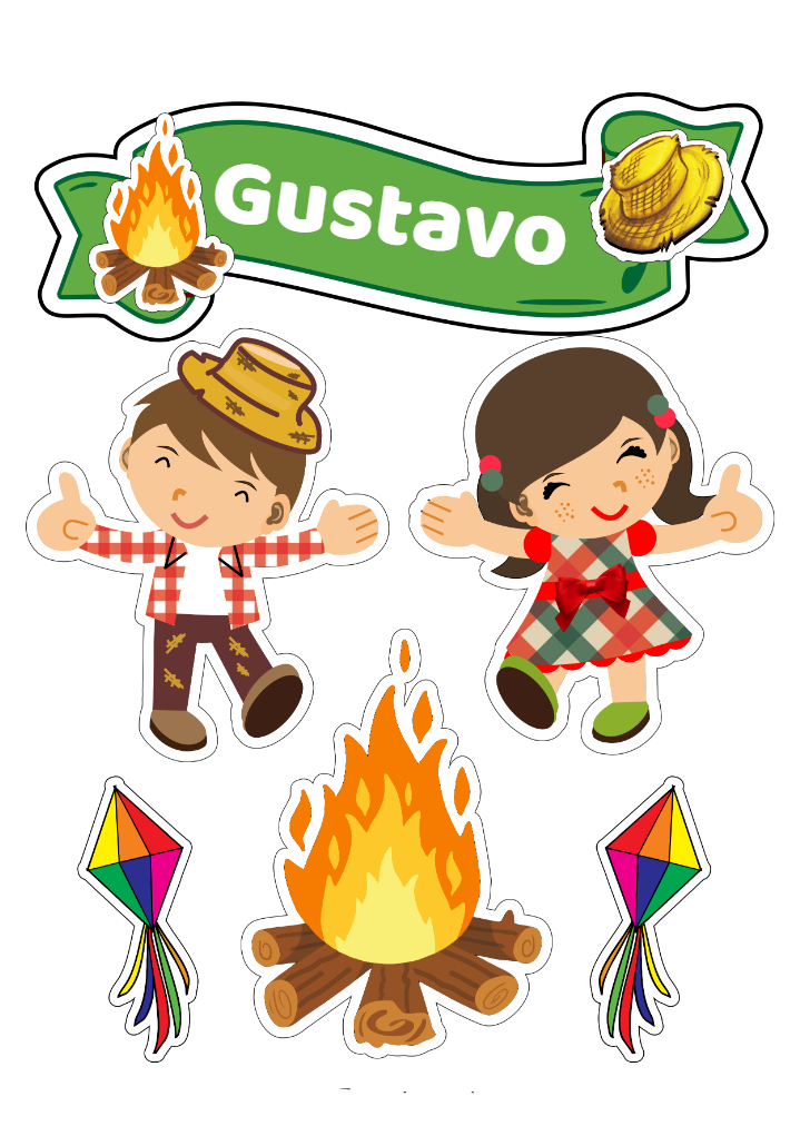 Topo de Bolo Festa Junina com Personagens para Editar Online Topo de Bolo Festa Junina com Personagens para Editar Online