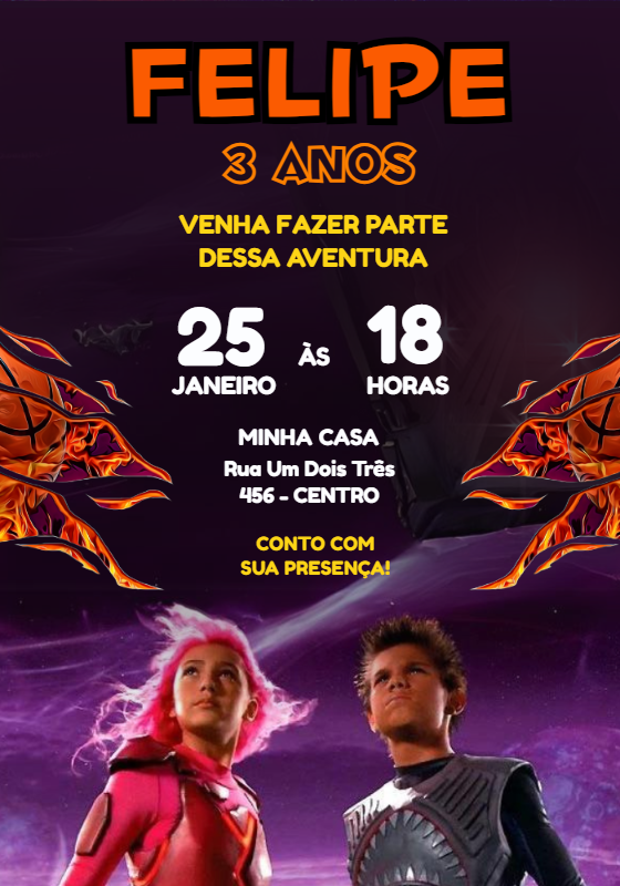 Convite Aniversário Sharkboy e Lavagirl para Editar Online Convite Aniversário Sharkboy e Lavagirl para Editar Online