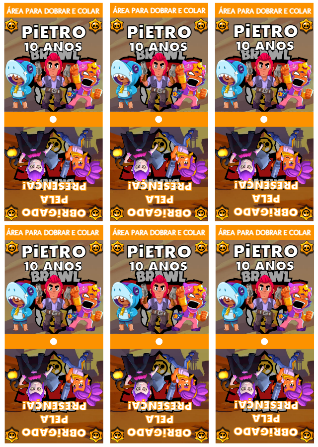 Capa para Pirulito Brawl Stars Editável para Aniversário Capa para Pirulito Brawl Stars Editável para Aniversário
