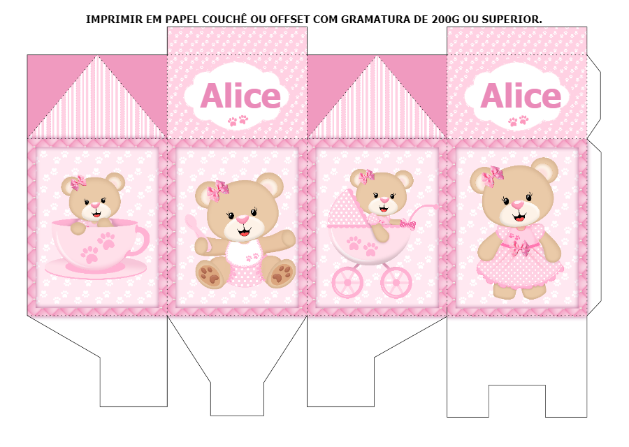 Caixa Milk Ursinha Princesa Editável para Festa Infantil Caixa Milk Ursinha Princesa Editável para Festa Infantil