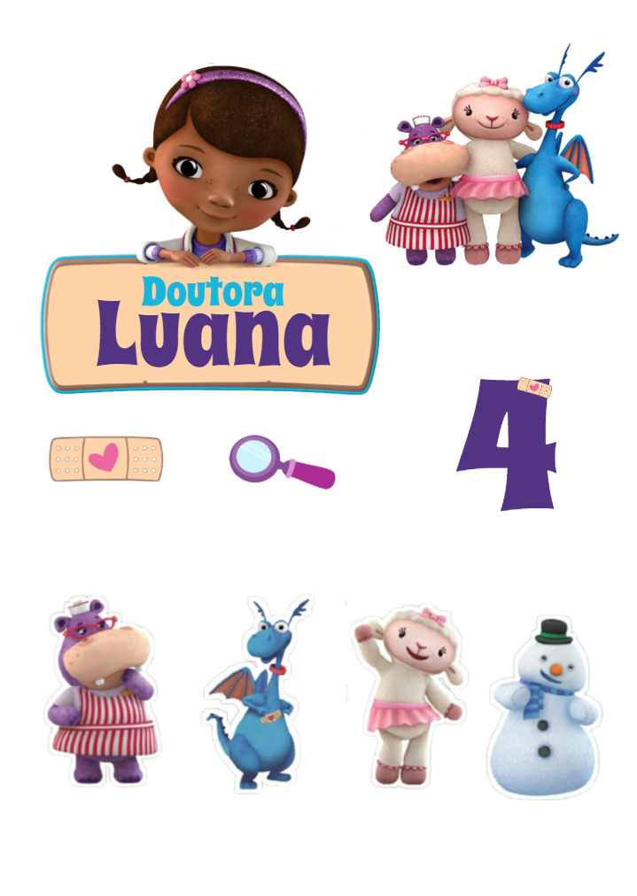 Topo de Bolo Doutora Brinquedos para Editar e Imprimir Topo de Bolo Doutora Brinquedos para Editar e Imprimir