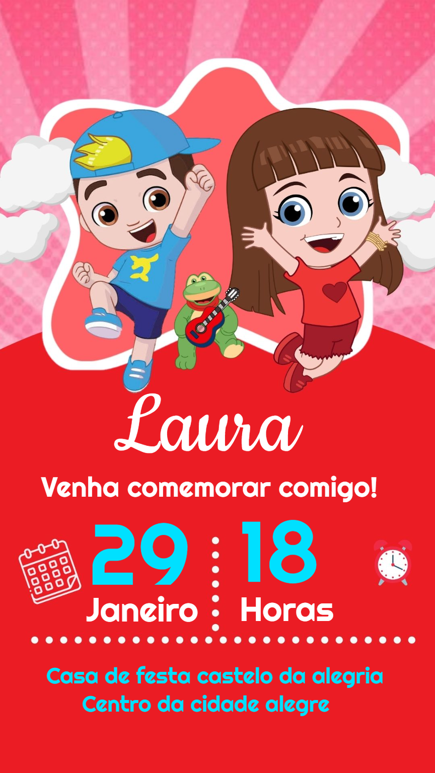 Convite Aniversário Youtubers Famosos para Editar Online