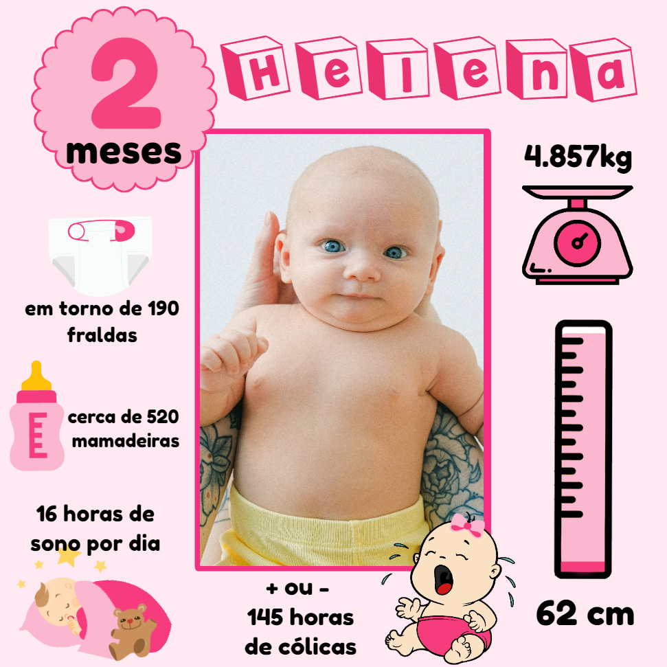 Acompanhamento Mensal Bebê Menina com Foto para Editar Online Acompanhamento Mensal Bebê Menina com Foto para Editar Online