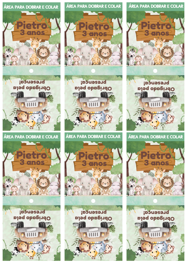 Capa para Pirulito Aniversário Safari para Editar Online Capa para Pirulito Aniversário Safari para Editar Online