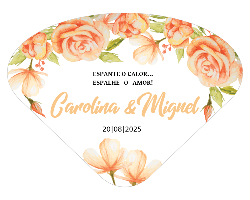 Leque de Casamento Floral Editável para Imprimir Leque de Casamento Floral Editável para Imprimir