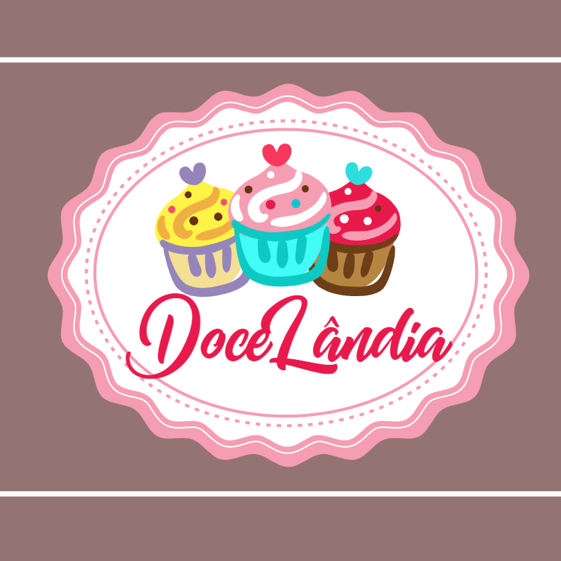 Logo Doceria com Cupcakes Coloridos para Editar Online Logo Doceria com Cupcakes Coloridos para Editar Online