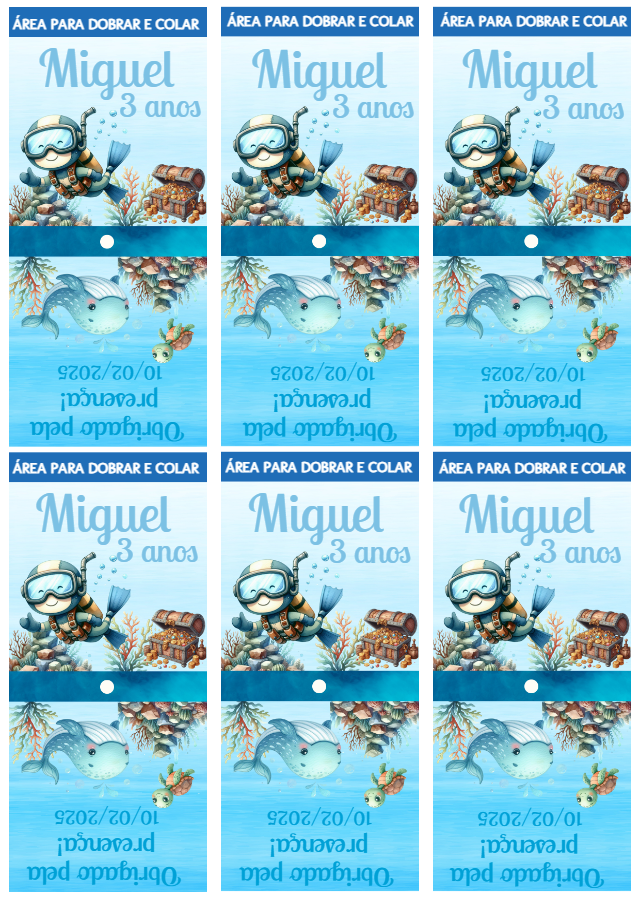 Capa para Pirulito Fundo do Mar com Mergulhador para Editar Capa para Pirulito Fundo do Mar com Mergulhador para Editar