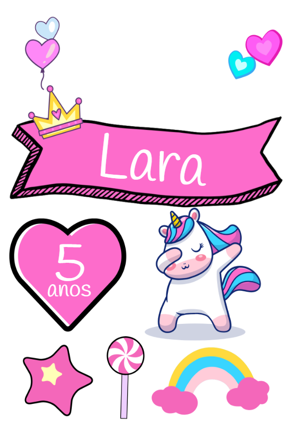 Topo de Bolo Aniversário Unicórnio Rosa para Editar Online Topo de Bolo Aniversário Unicórnio Rosa para Editar Online