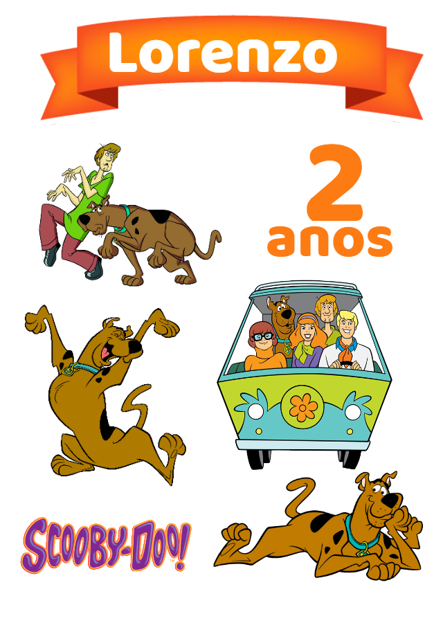 Topo de Bolo Scooby Doo Editável Online para Aniversário Topo de Bolo Scooby Doo Editável Online para Aniversário