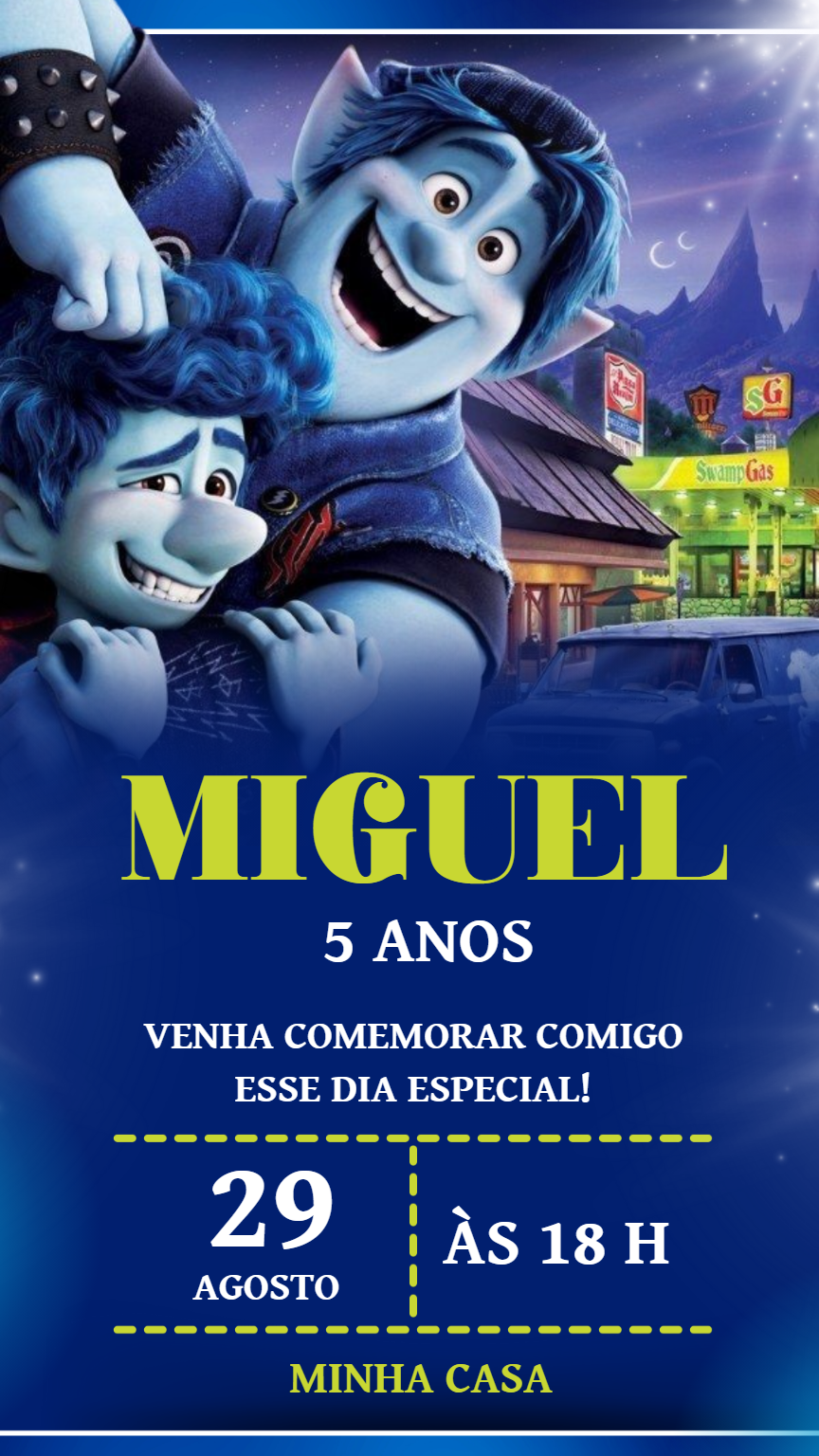 Convite de Aniversário Dois Irmãos Editável Online Convite de Aniversário Dois Irmãos Editável Online