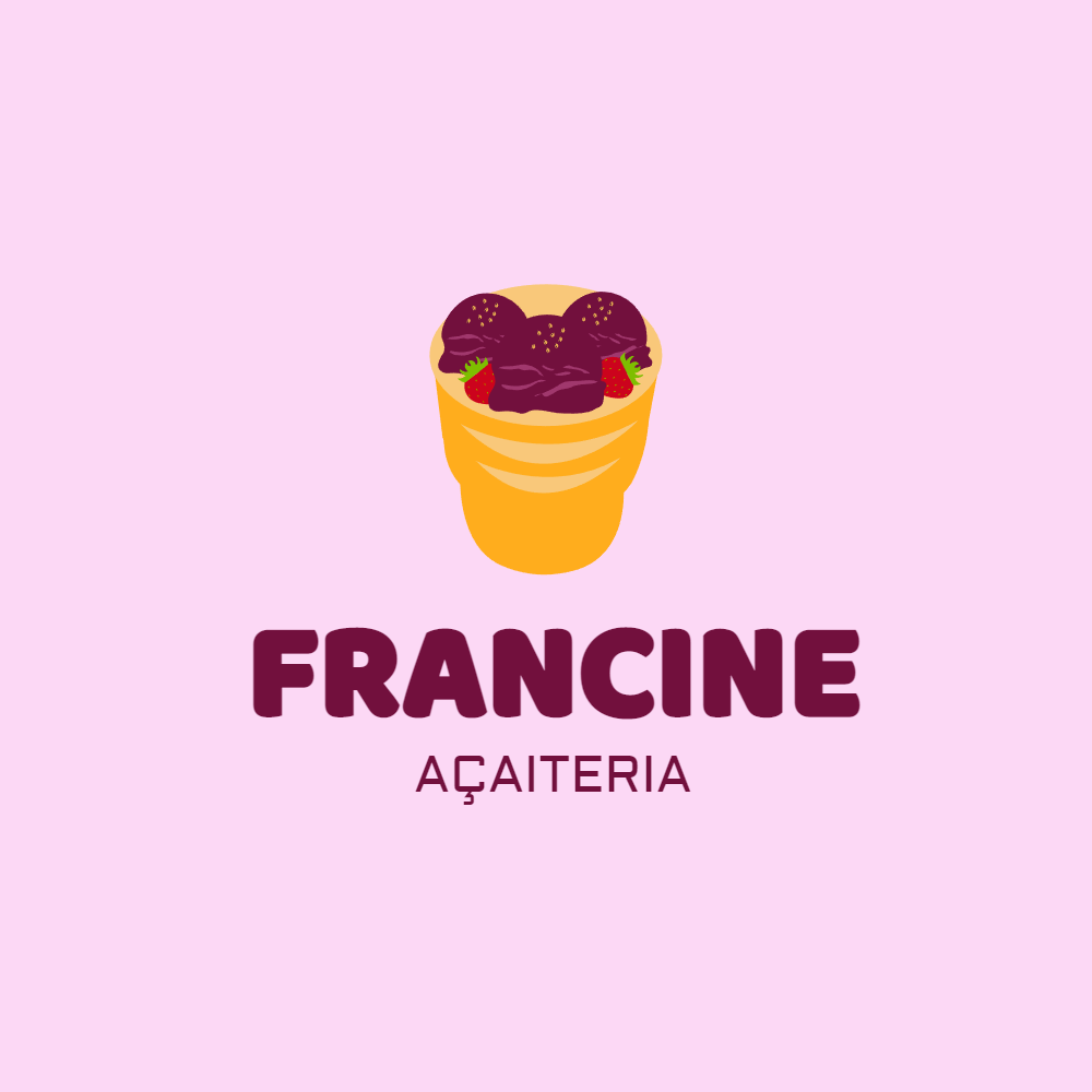 Logo Editável para Açaí com Ilustração para Editar Logo Editável para Açaí com Ilustração para Editar