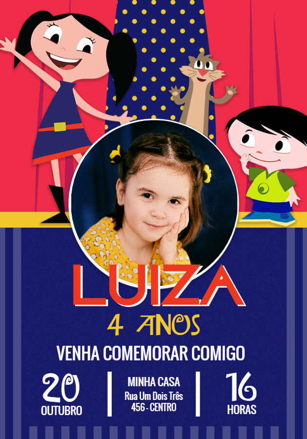 Convite Aniversário Show da Luna com Foto para Editar Online Convite Aniversário Show da Luna com Foto para Editar Online