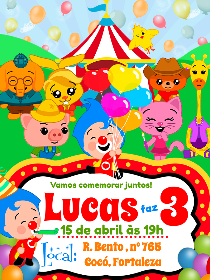 Convite de Aniversário Plim Plim para Editar Online Convite de Aniversário Plim Plim para Editar Online