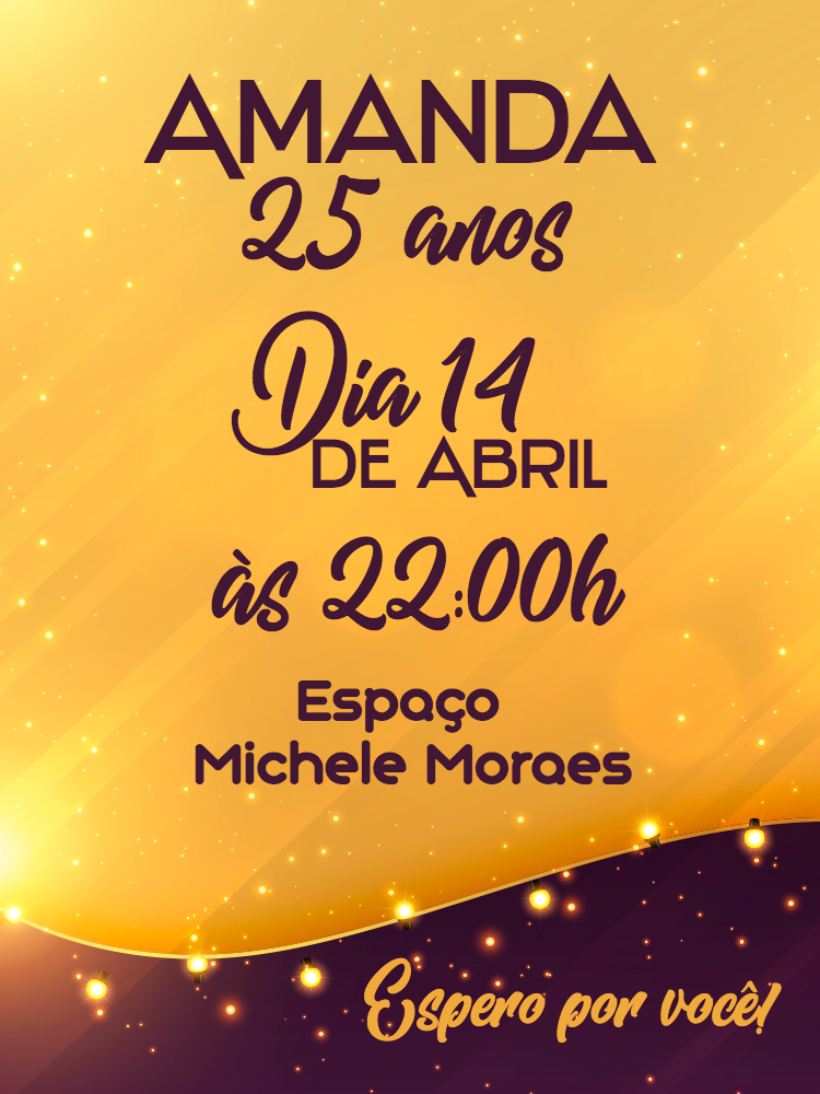 Convite de Aniversário Dourado Elegante para Editar Online Convite de Aniversário Dourado Elegante para Editar Online