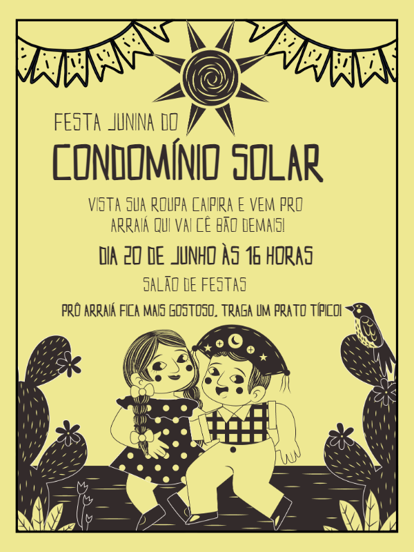 Convite de Festa Junina Estilo Cordel para Editar Online Convite de Festa Junina Estilo Cordel para Editar Online
