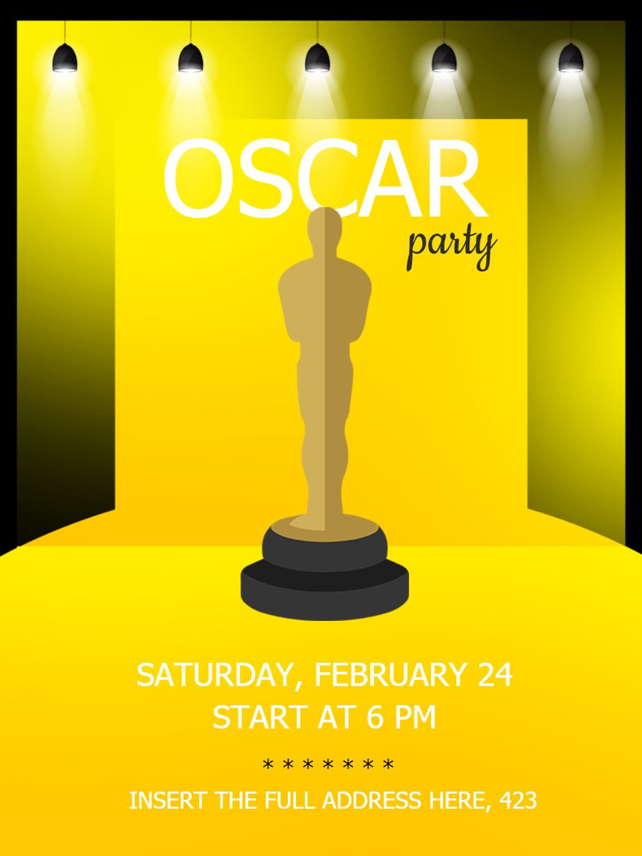 Editable Oscar Party Invitation to Customize Online
